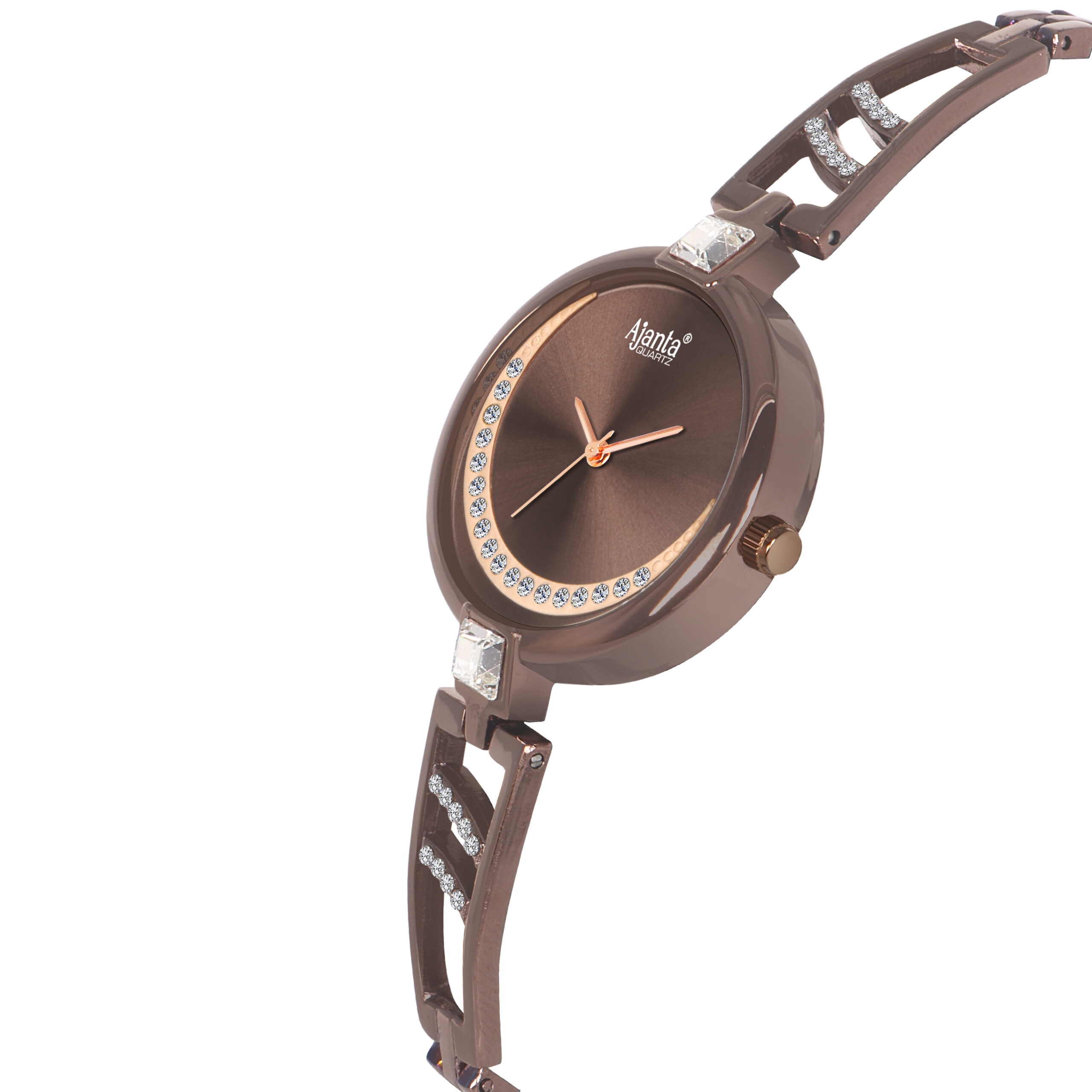 Ajanta Women's Brown Dial Stainless Steel Strap Watch | AWC121ESL/4 - Image 4