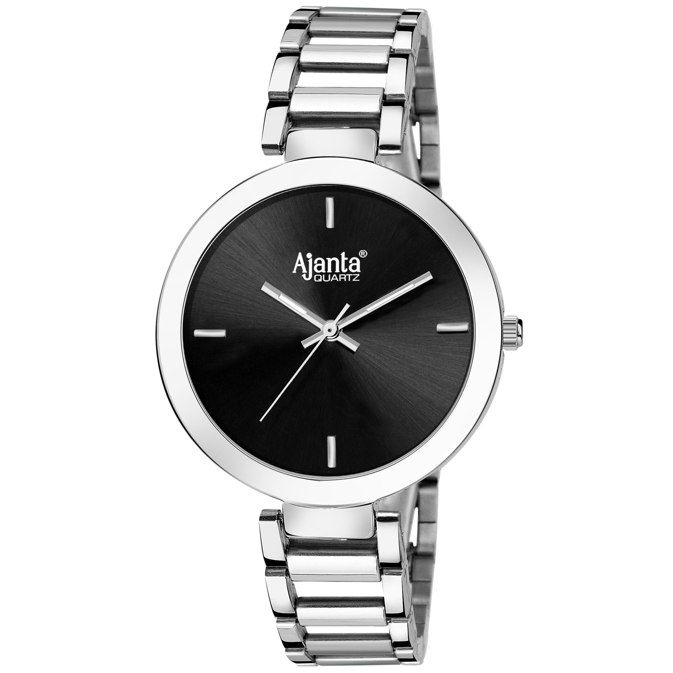 Ajanta Quartz Black Dial Stainless Steel Analog Wrist Watch| AWC043MSL/BSL - Image 5