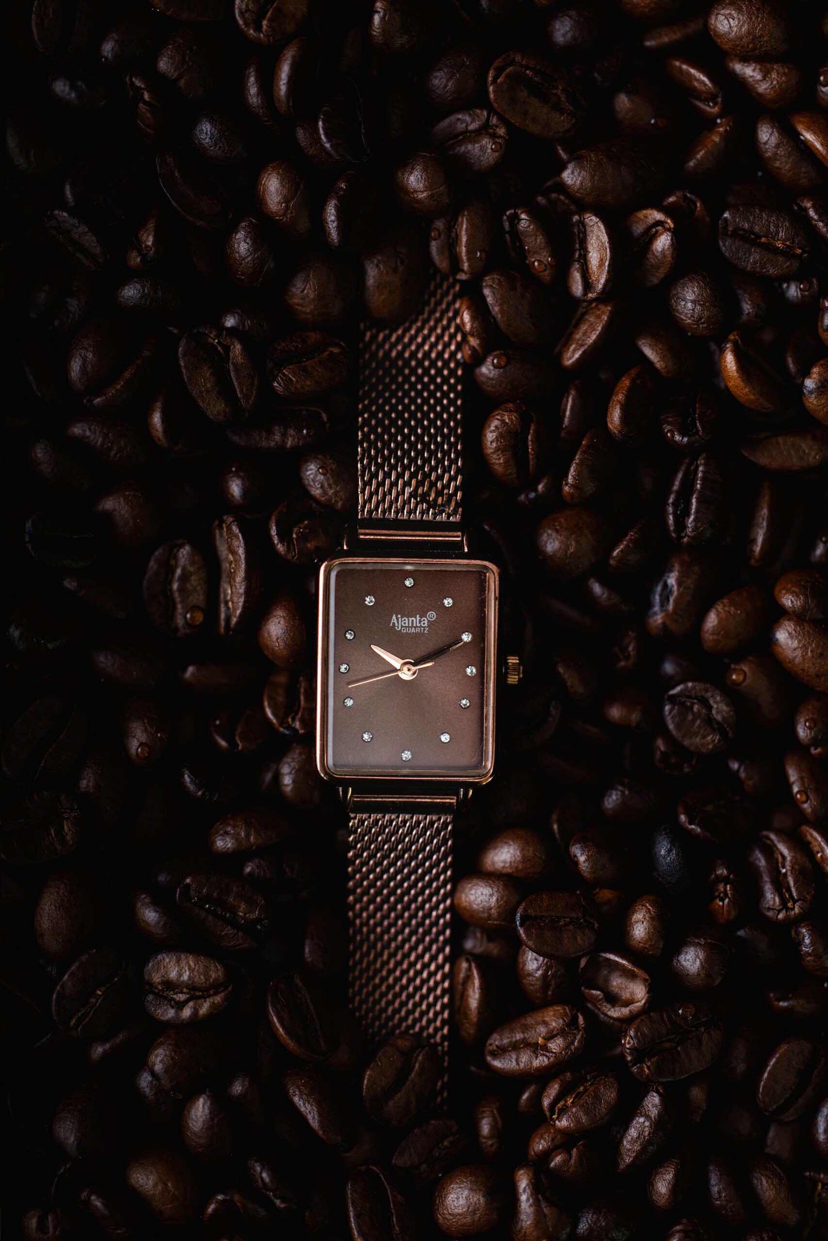 Ajanta Brown Dial Mesh Strap Watch | AWC128ESL/5