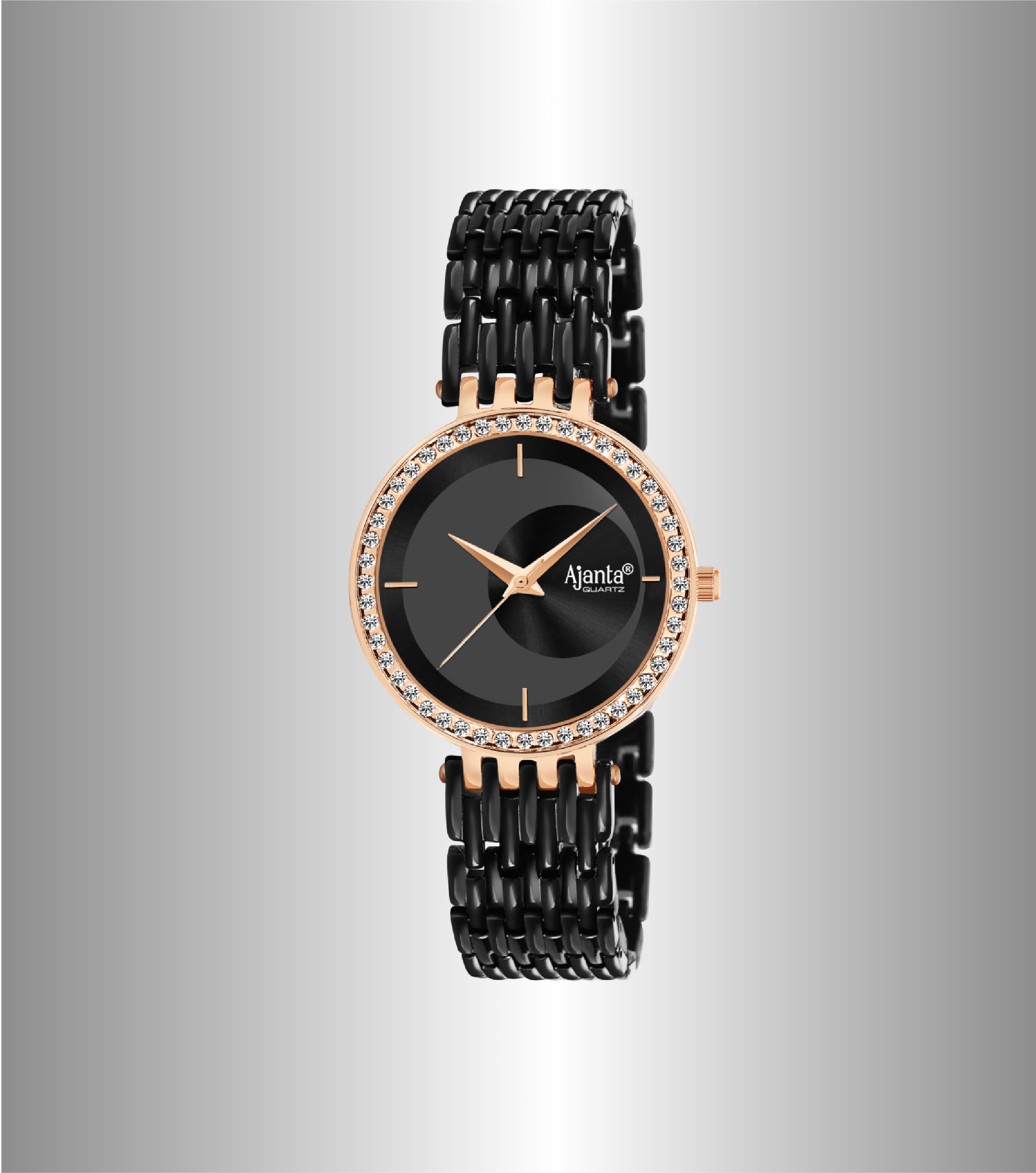 Ajanta Black Dial Watch | AWC125ESL/5 - Image 2