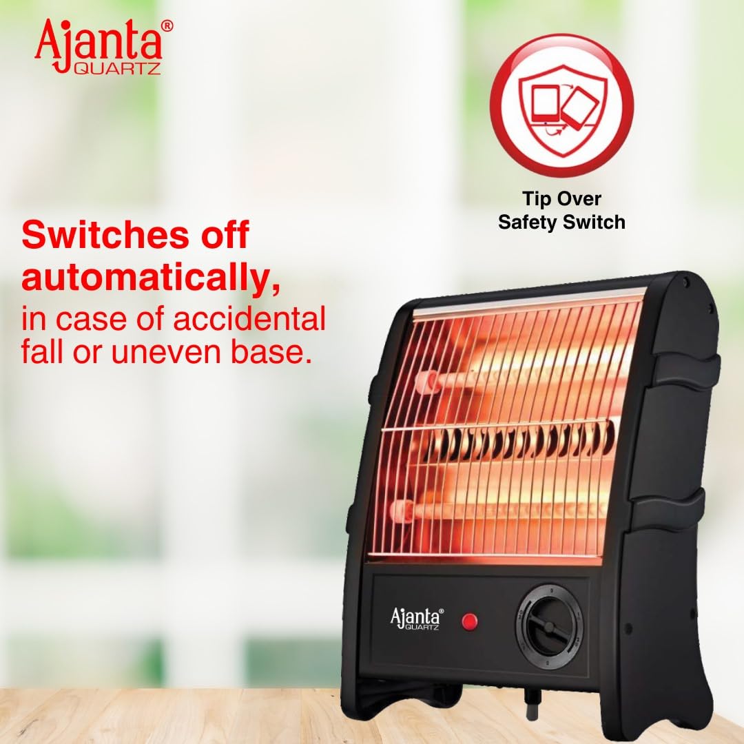 Ajanta Quartz 800W Electric Room Heater | Fast Heating with Dual Heat Settings - Image 4