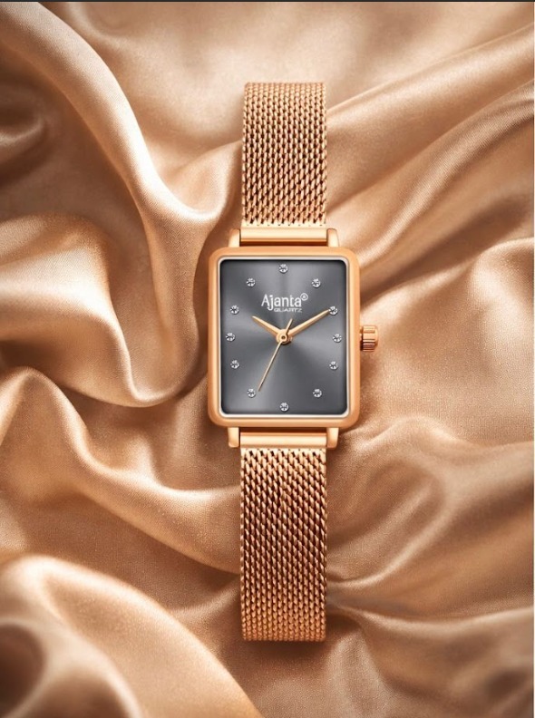 Ajanta Grey Dial Mesh Strap Watch | AWC128ESL/1