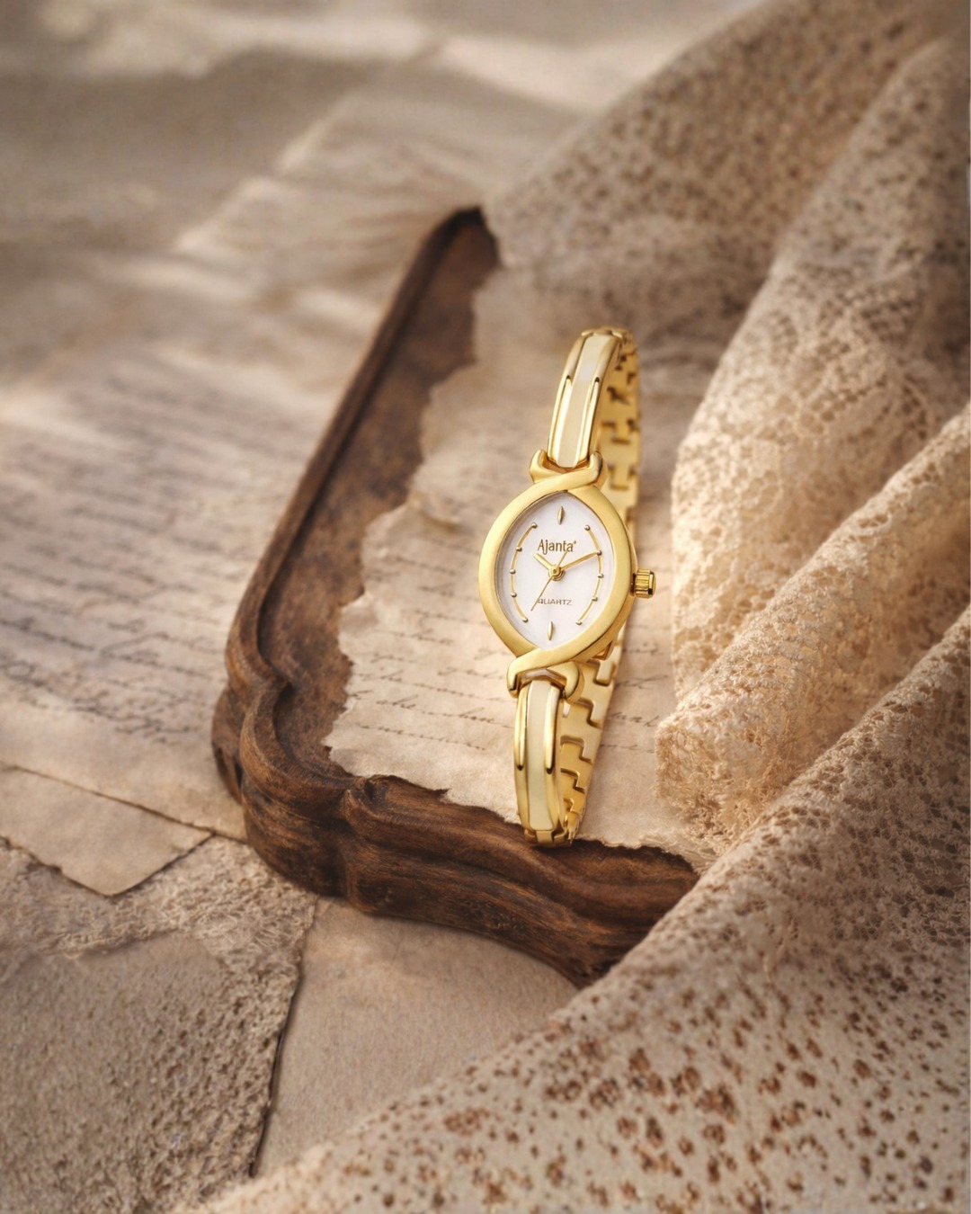 Ajanta Women's White Dial Watch | AWC401MRL/1