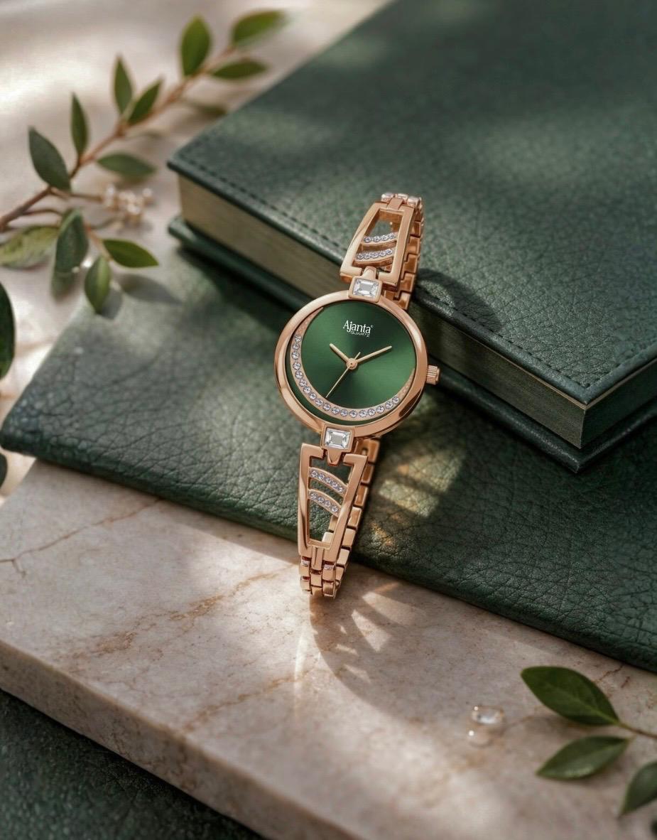 Ajanta Women's Green Dial Watch | AWC121ESL/3