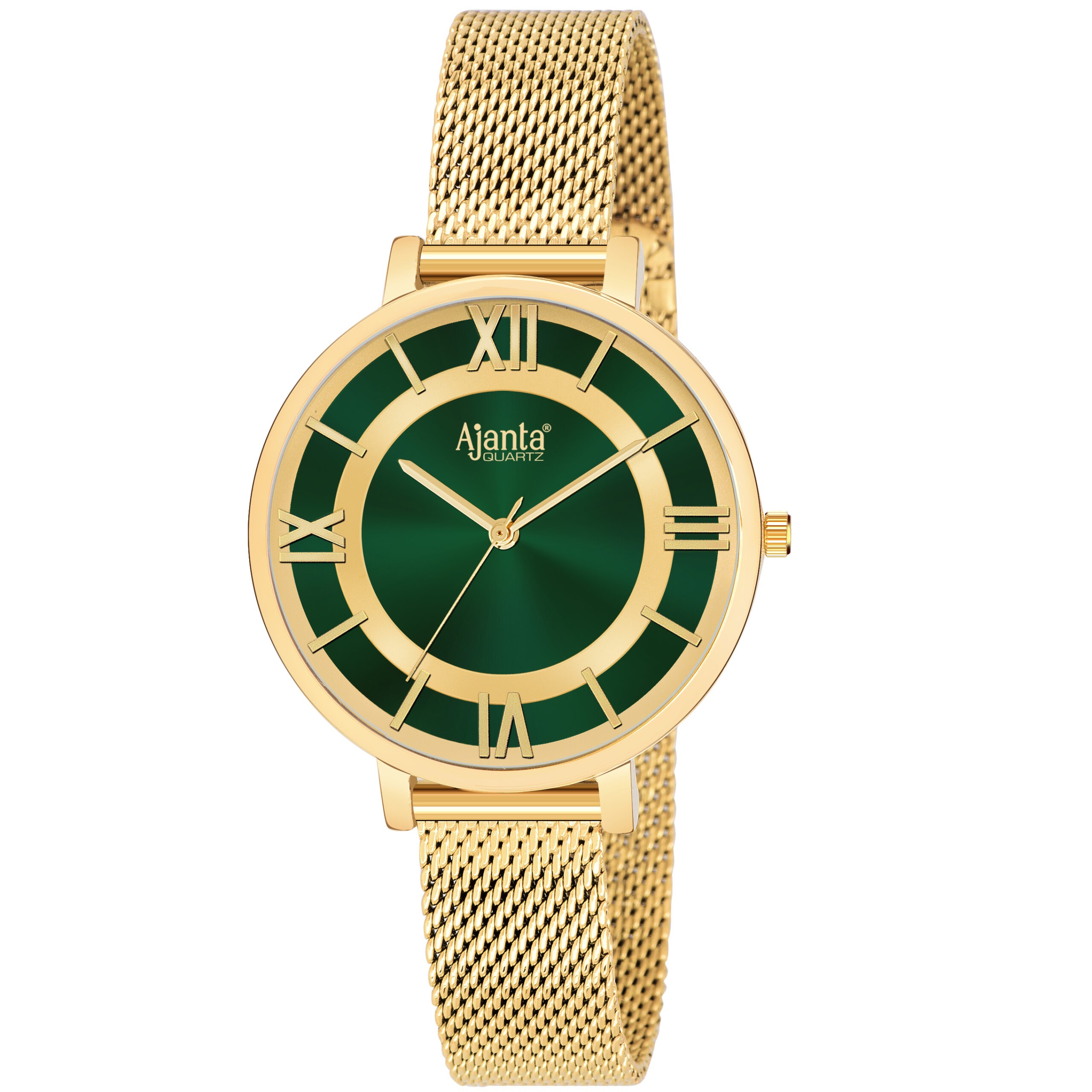 Ajanta Green Dial Strap Watch | AWC701TAL/1 - Image 2