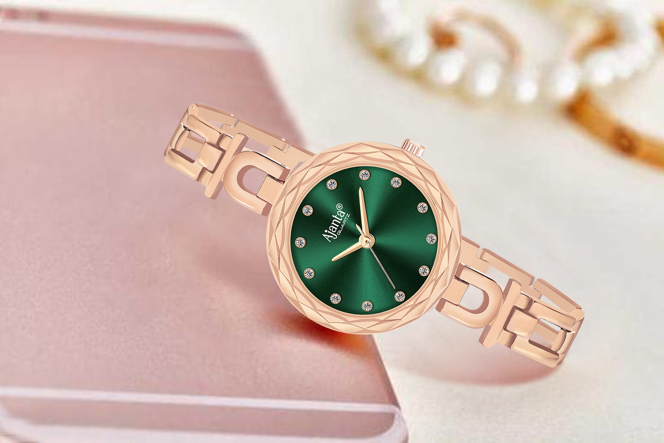 Ajanta Green Dial Strap Watch | AWC130-3 - Image 5