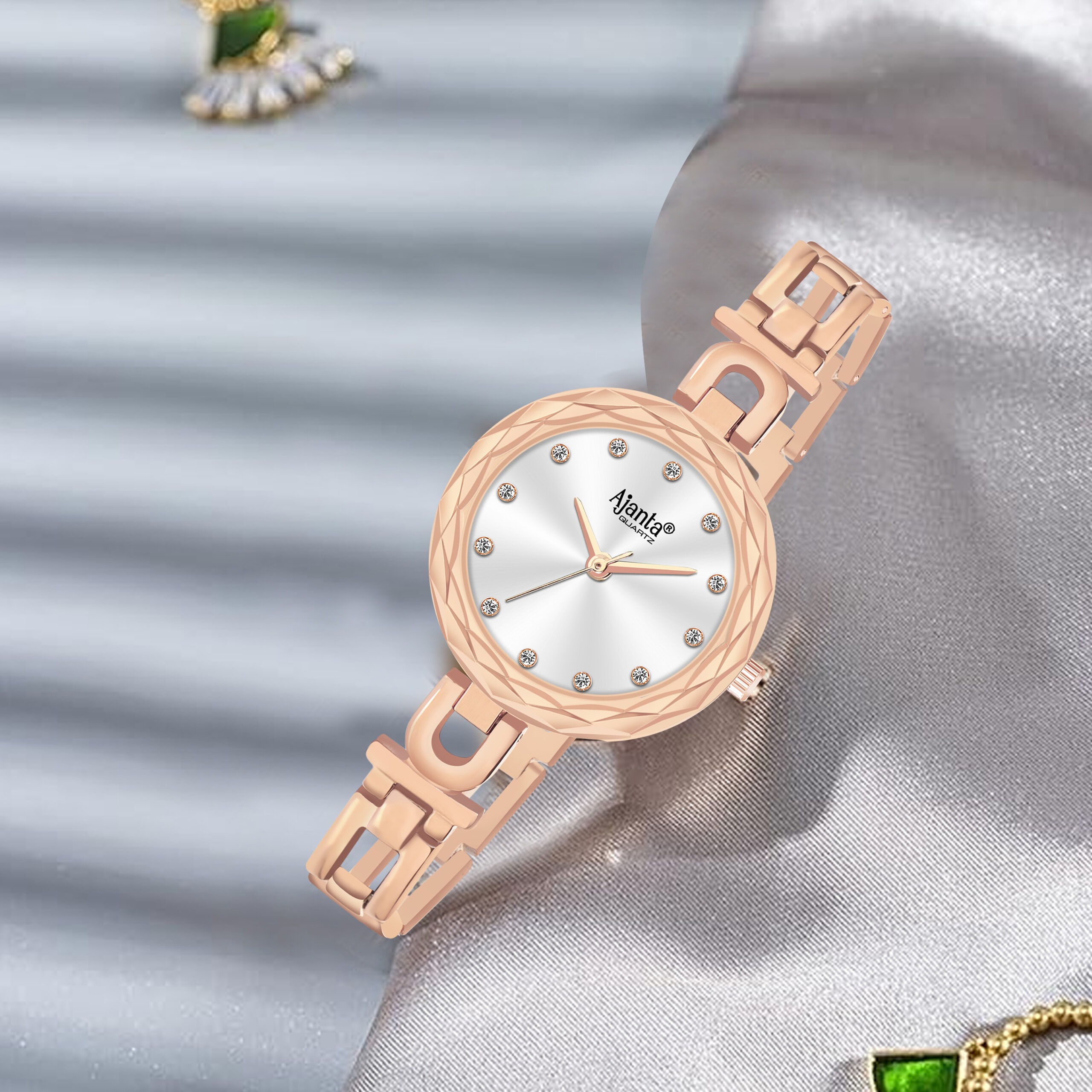 Ajanta Silver Dial Strap Watch | AWC130-2 - Image 5