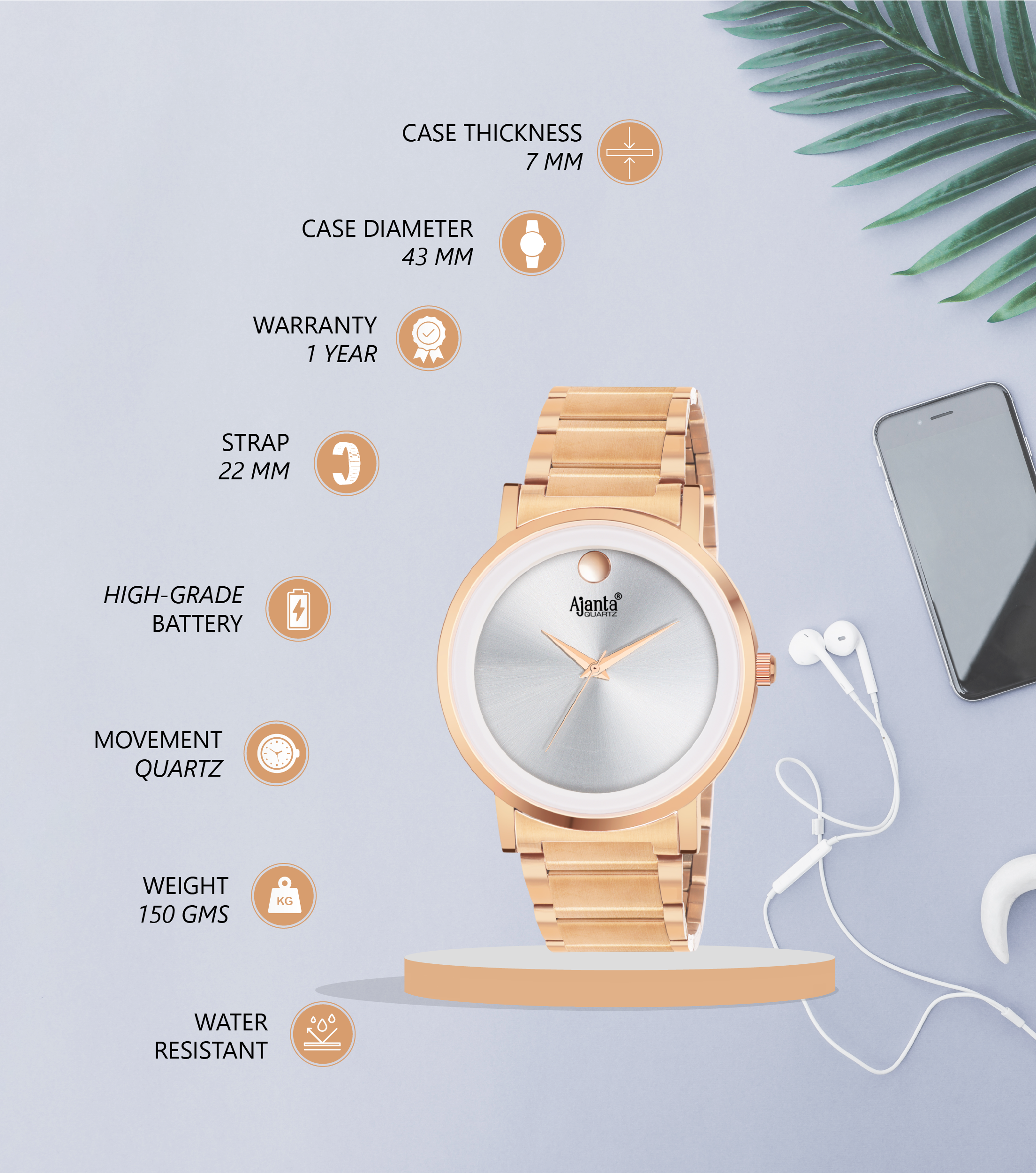 Ajanta Men's Watch | AWC122-1 - Image 3