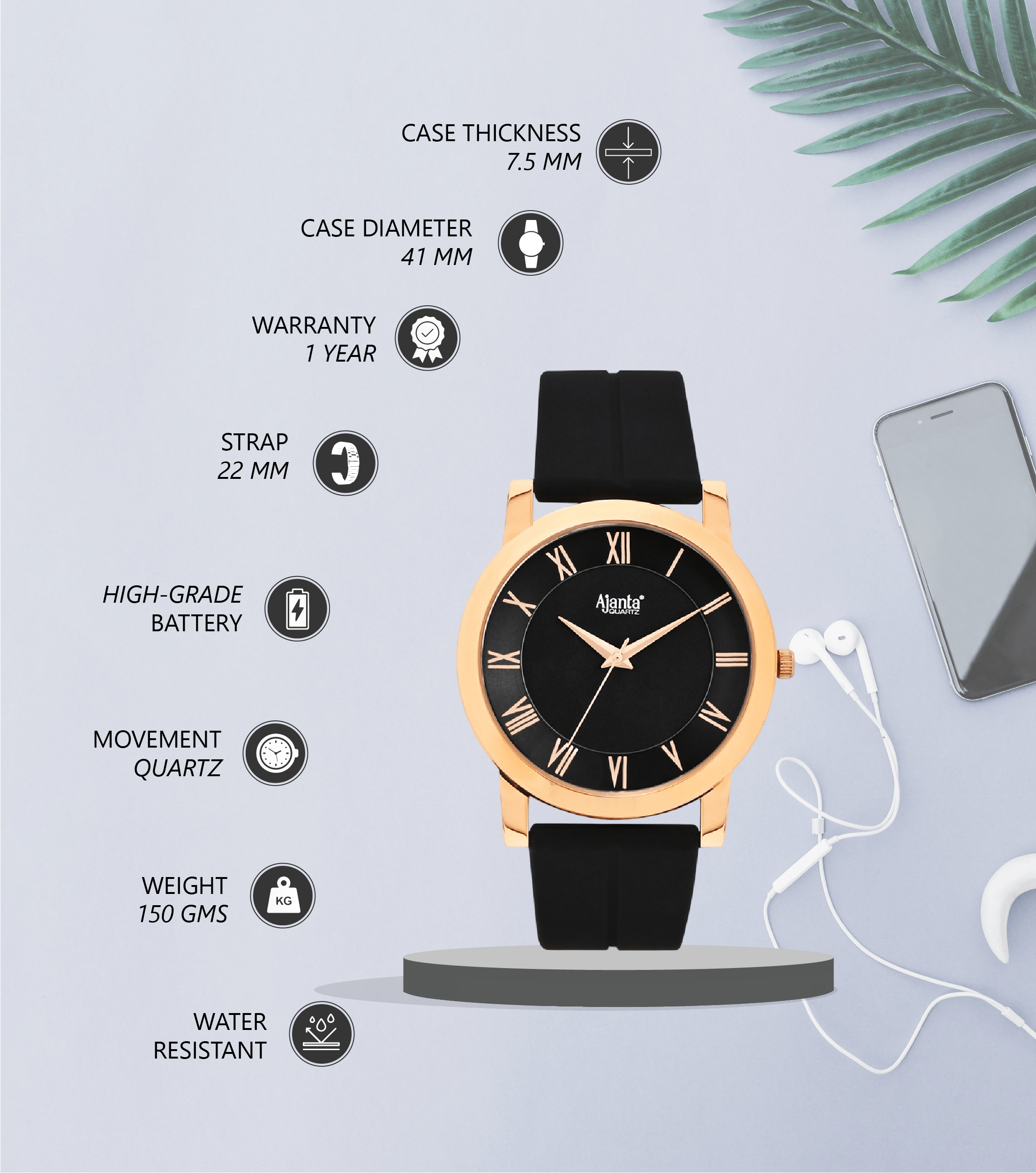 Ajanta Strap Watch | AWC131-2 - Image 3