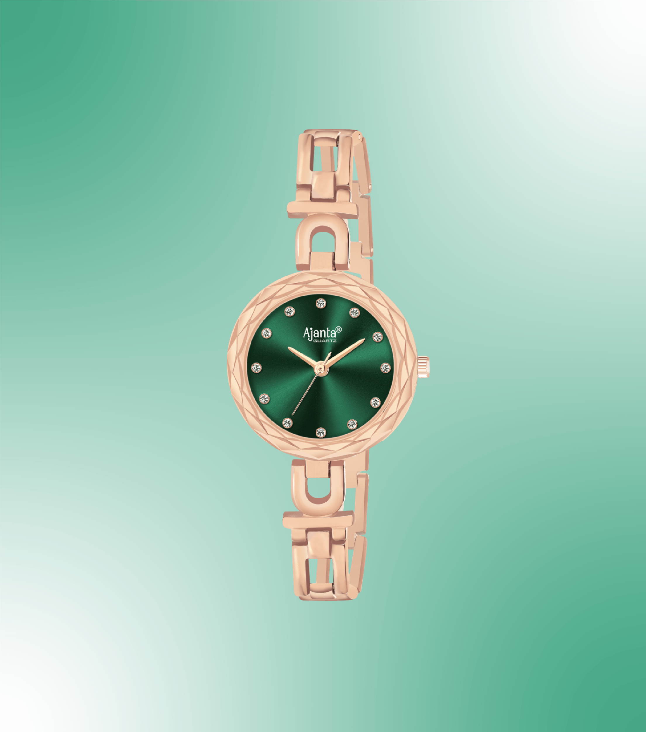 Ajanta Green Dial Strap Watch | AWC130-3