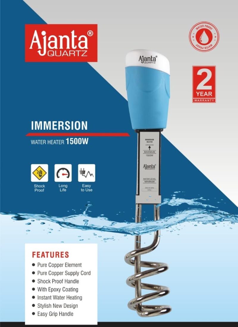 Immersion Water Heater 1500W Shock Proof - Image 2