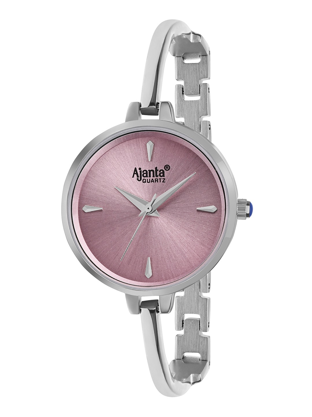 Ajanta Quartz Women's Elegant Silver Bangle Watch with Pink Dial (AWC052PMSL/1) - Image 2