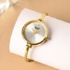 Ajanta Quartz Women's Elegant Golden Bangle Watch with Silver Dial (AWC052PMSL/3)