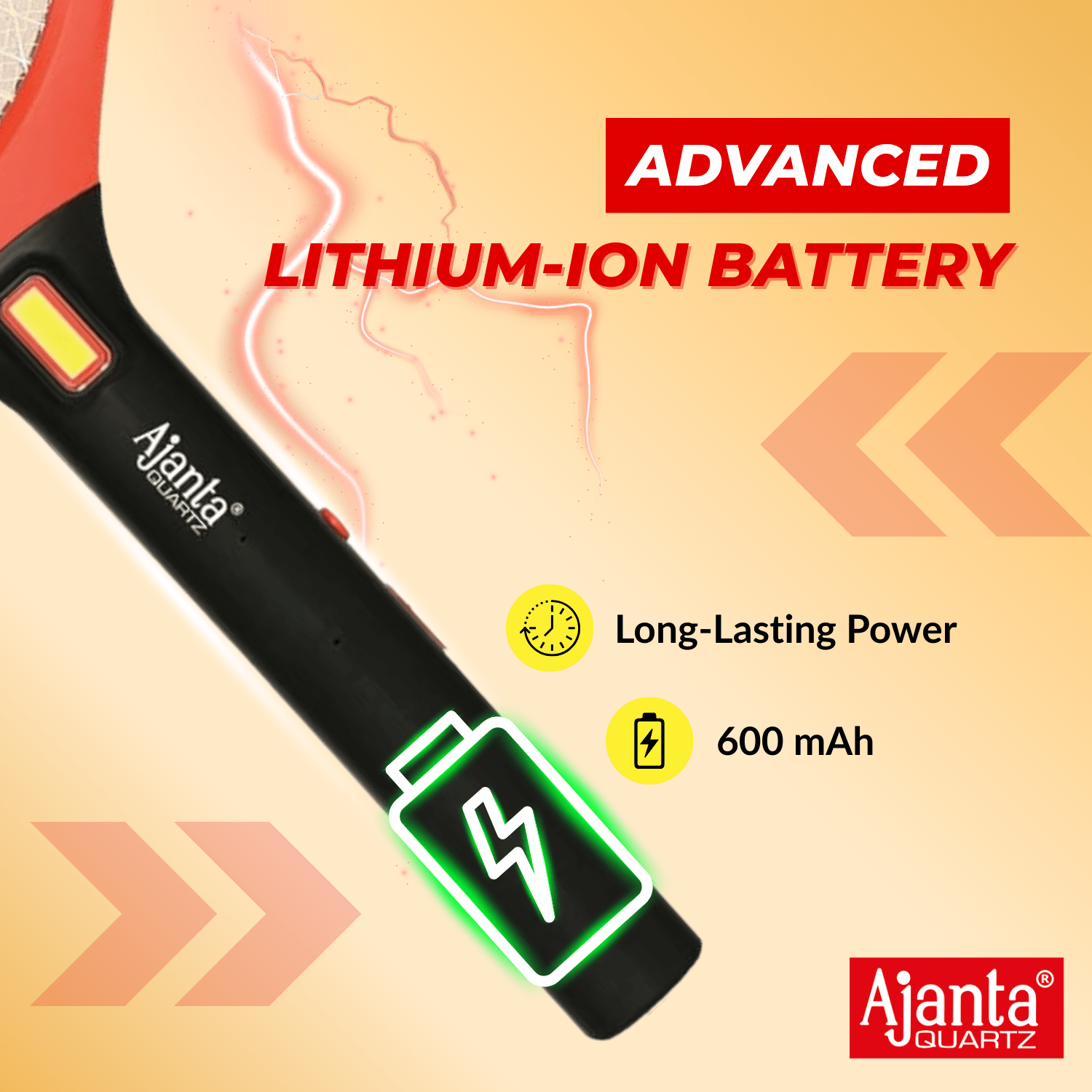 Ajanta Quartz Mosquito Killer Racket – High Voltage Electric Fly & Mosquito Zapper - Image 3