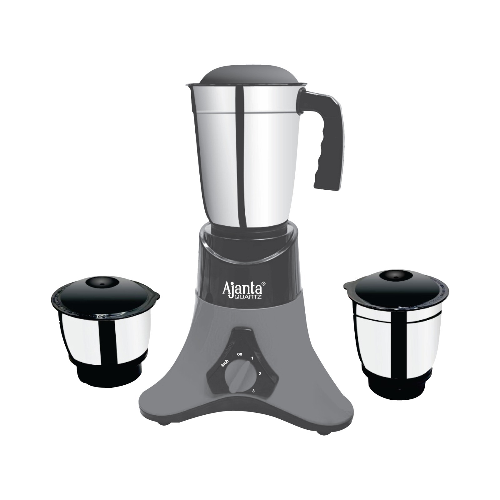 Ajanta Quartz Finemixx Mixer Grinder with Stainless Steel Jars, Powerful Motor & Multi-Speed Control 550W